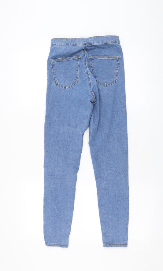 Topshop Womens Blue  Cotton Skinny Jeans Size 26 in L30 in Regular Zip