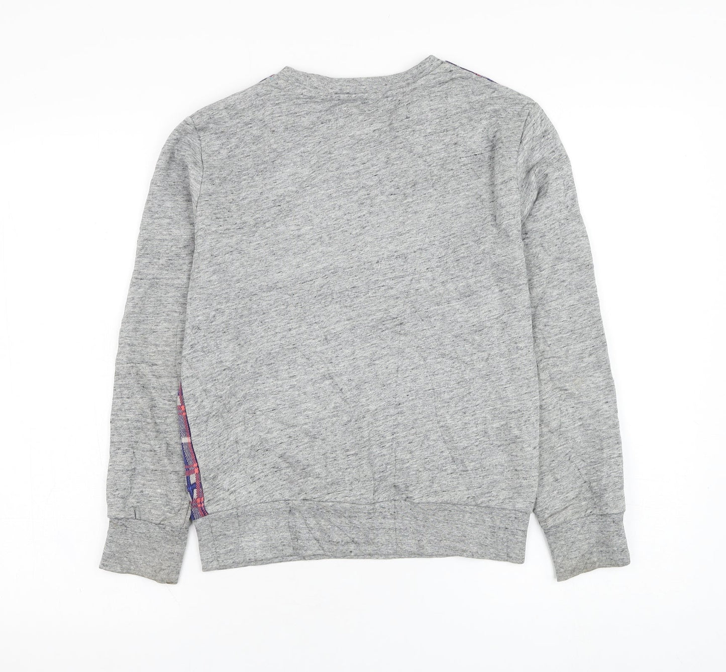 Johnnieb Girls Grey Check Cotton Pullover Sweatshirt Size 11-12 Years  Pullover