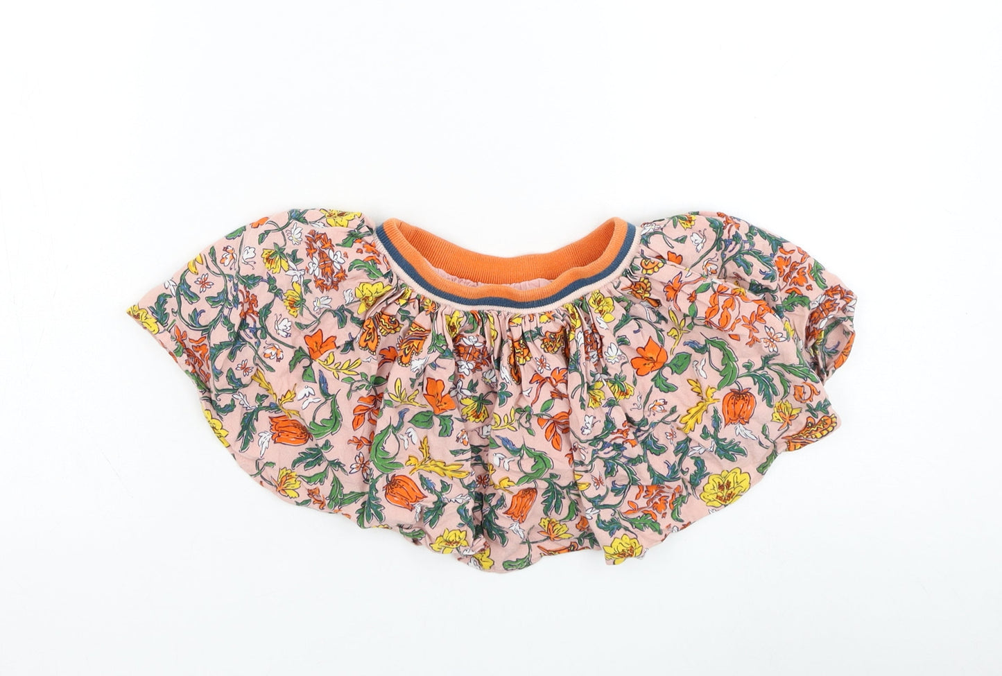 NEXT Girls Pink Floral Viscose Skater Skirt Size 9-12 Months  Pull On