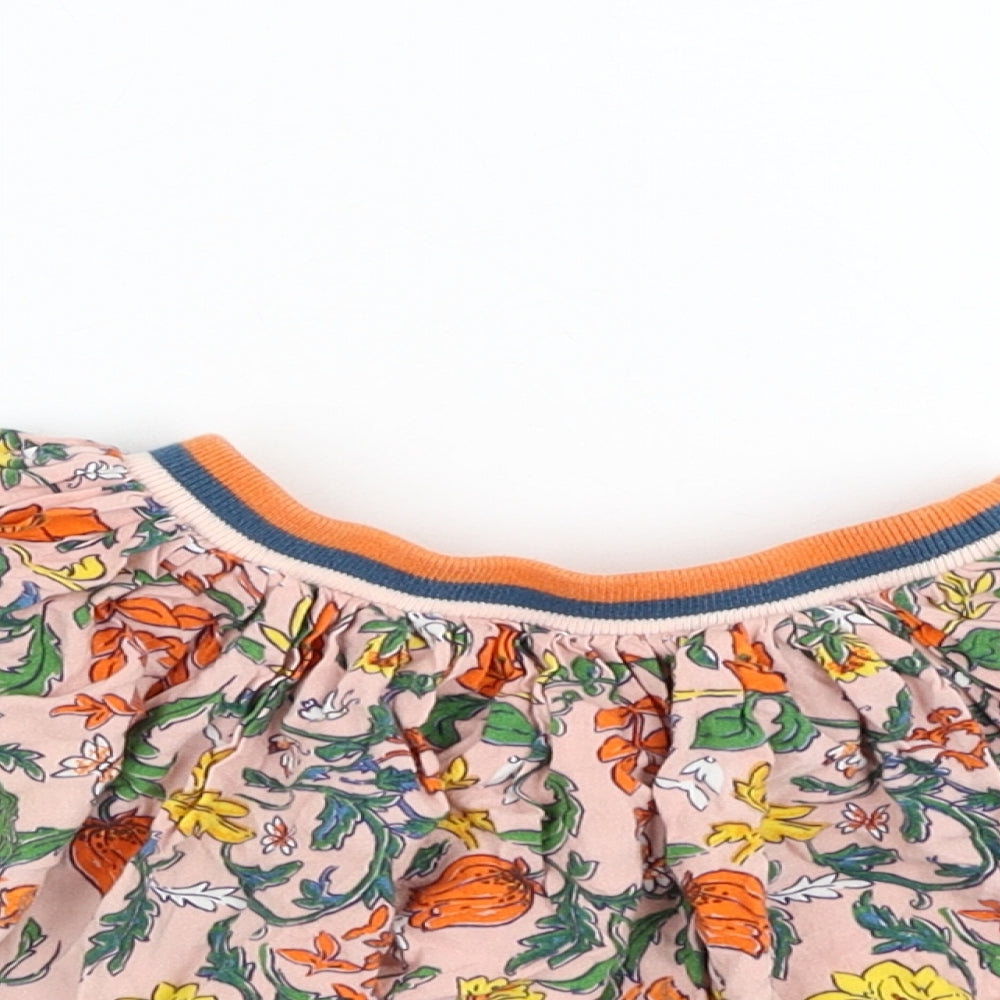 NEXT Girls Pink Floral Viscose Skater Skirt Size 9-12 Months  Pull On