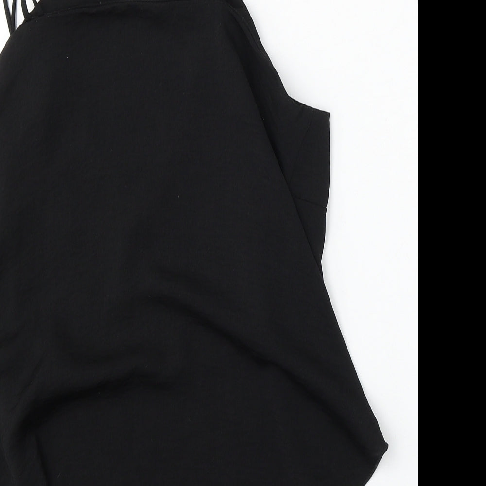 H&M Womens Black  Polyester Basic Tank Size 6 Round Neck
