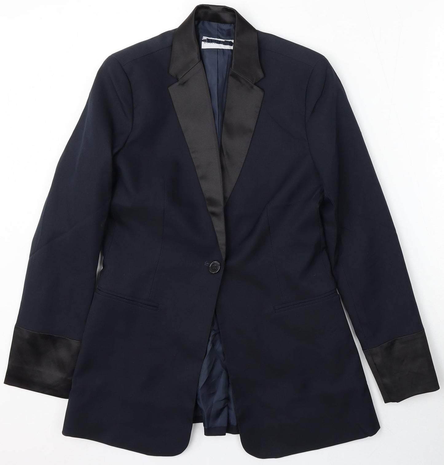 Preworn Womens Blue  Polyester Jacket Suit Size 6