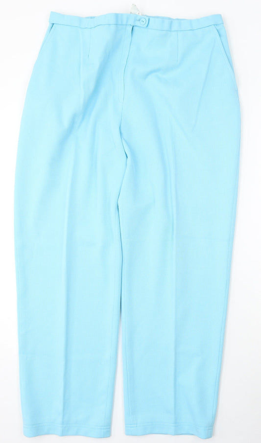 Toddy Womens Blue  Polyester Trousers  Size 34 L28 in Regular