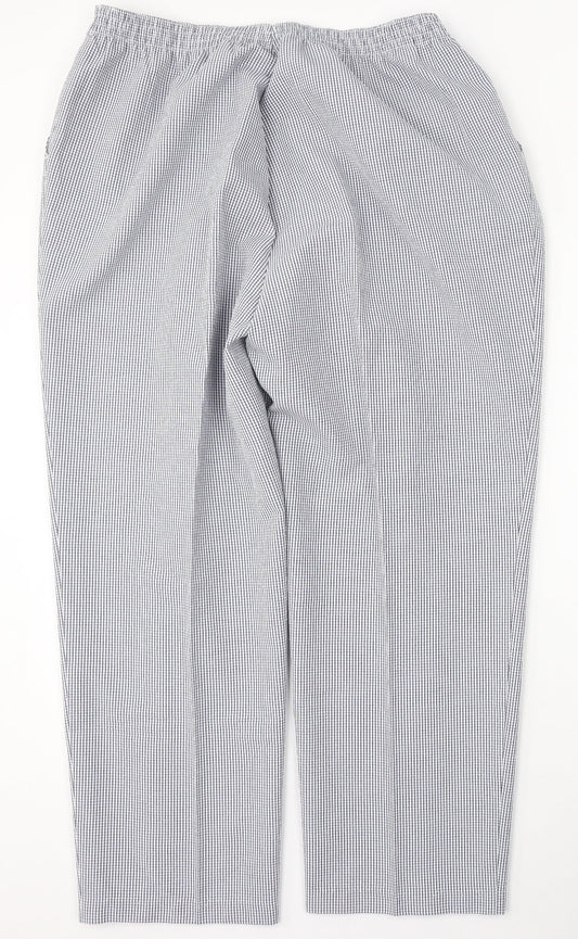 Preworn Womens Blue Check Polyester Trousers  Size 38 L28 in Regular
