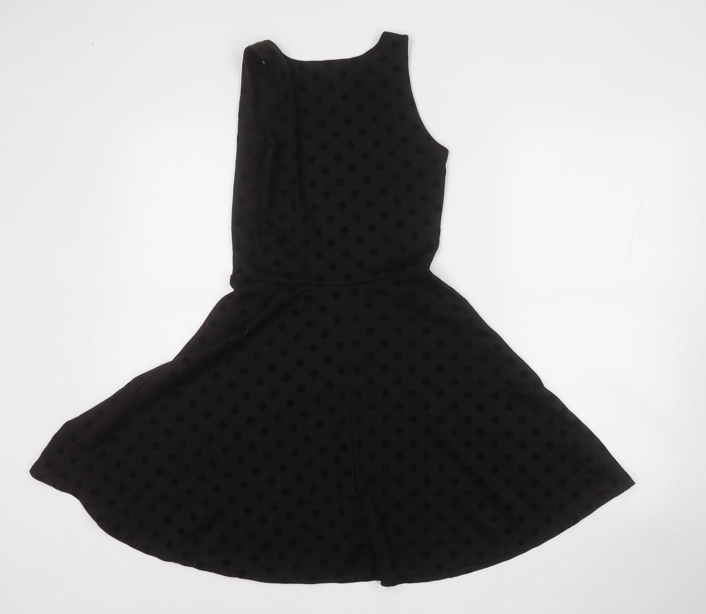 Atmosphere Womens Black Polka Dot Polyester Fit & Flare  Size 8  Round Neck