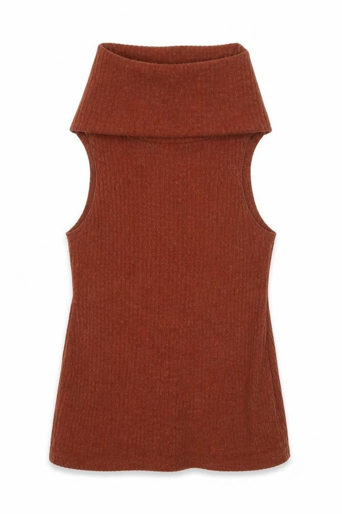 Glamorous Womens Brown Roll Neck  Acrylic Pullover Jumper Size S