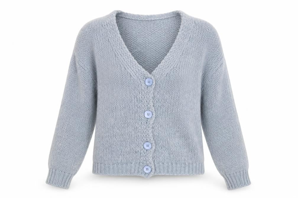 vanessa alexandra  Womens Blue V-Neck  Acrylic Cardigan Jumper Size M