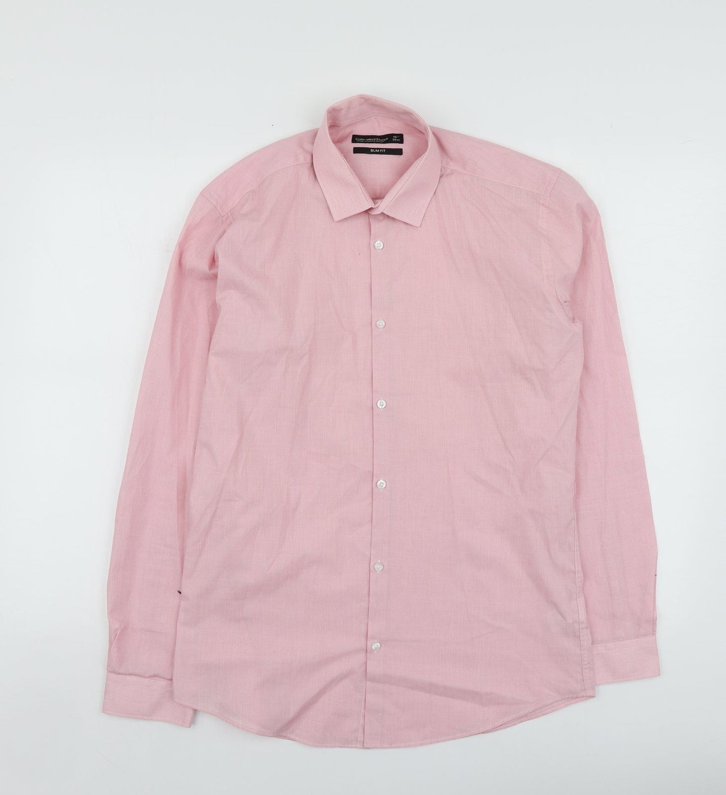 Cedar Wood State Mens Pink  Polyester  Button-Up Size 15 Collared