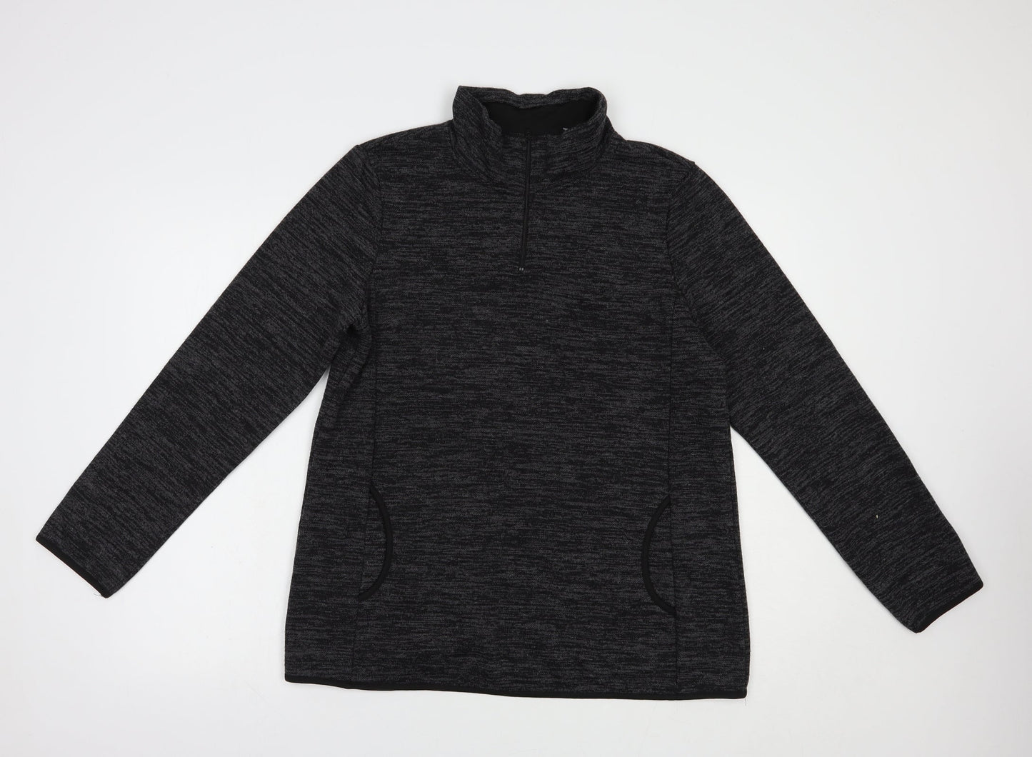 Preworn Womens Grey  Polyester Pullover Sweatshirt Size L  Zip