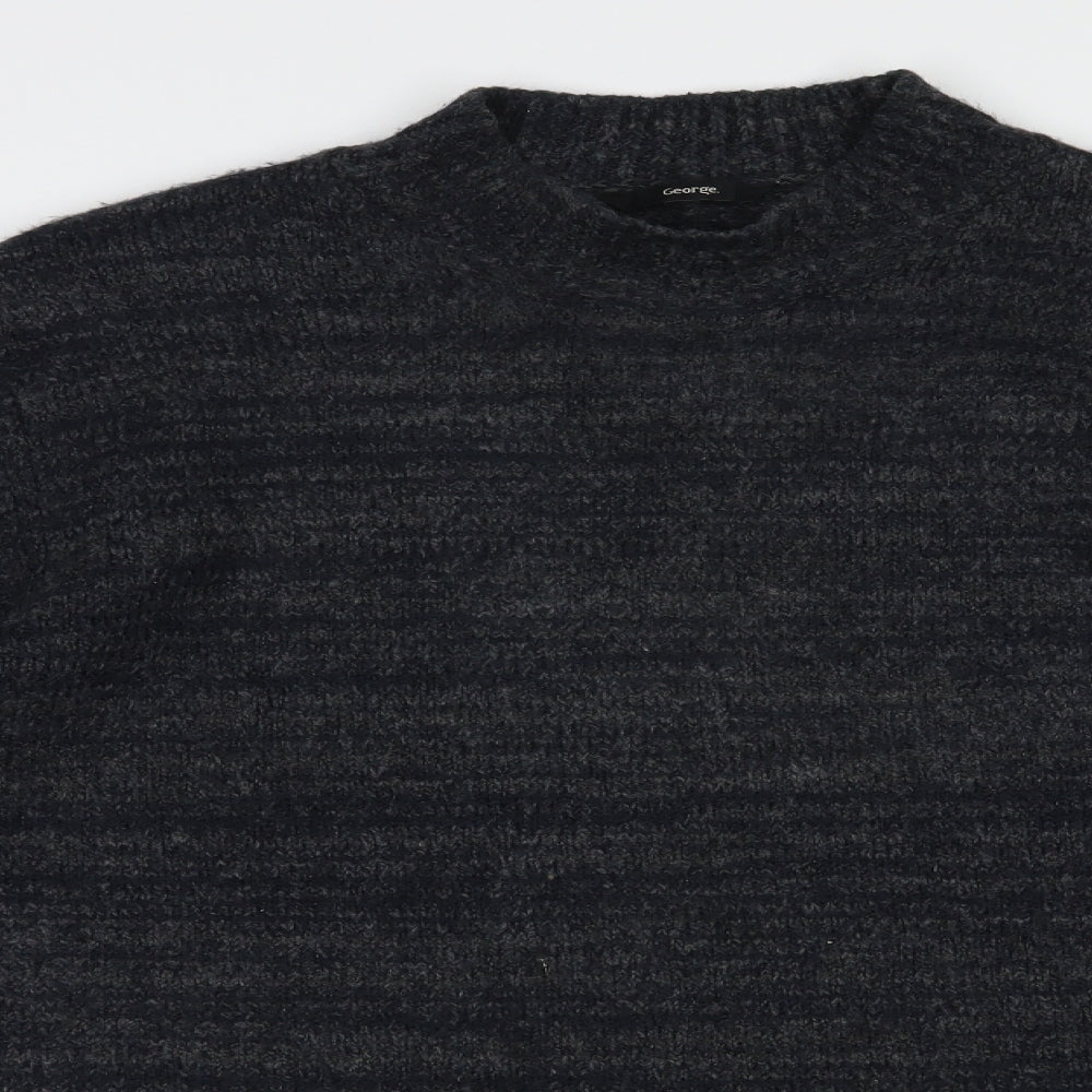 George Mens Blue Crew Neck  Acrylic Pullover Jumper Size XL