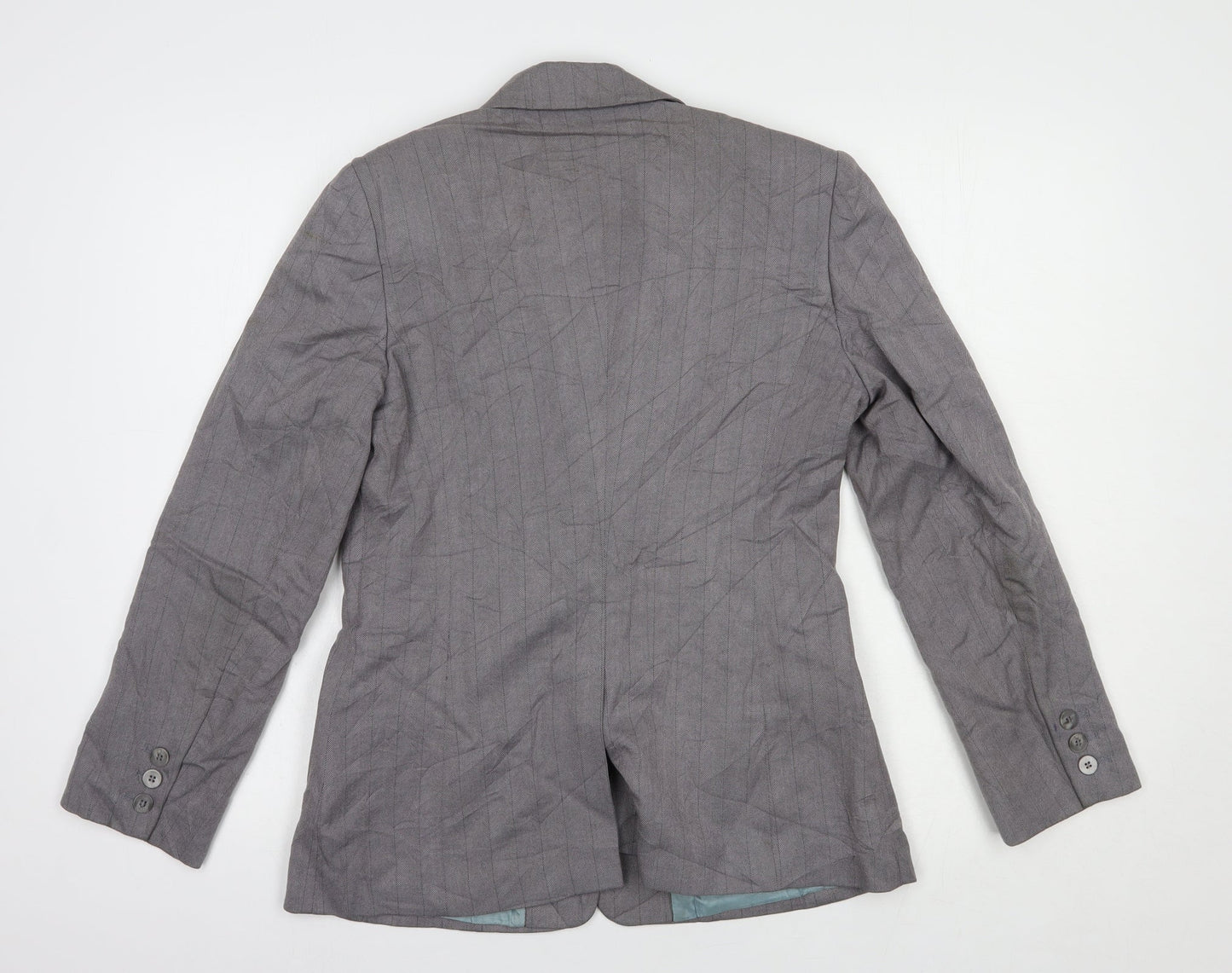 NEXT Womens Grey Striped  Jacket Blazer Size 10  Button