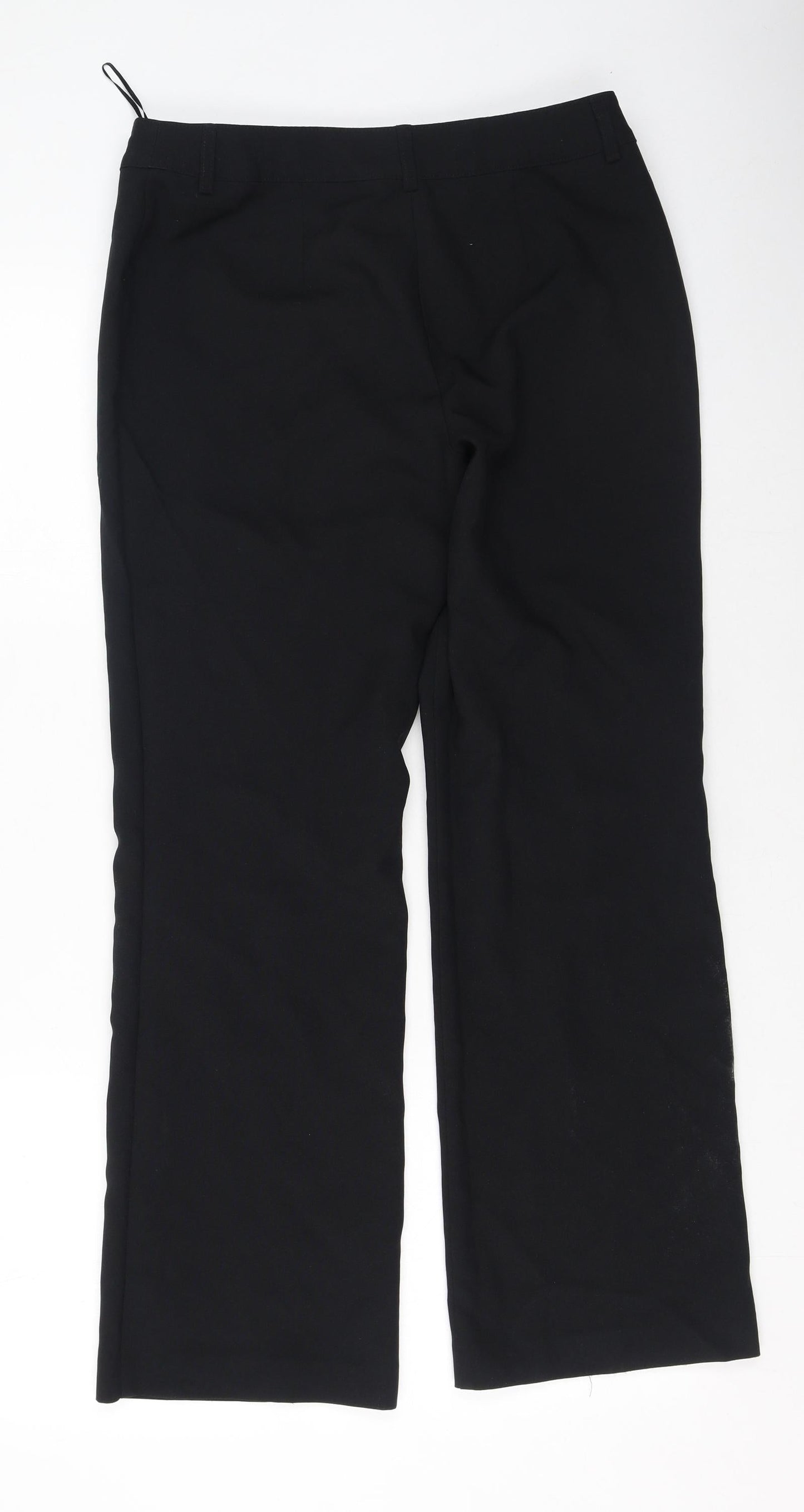 Papaya Womens Black  Polyester Trousers  Size 10 L25 in Regular
