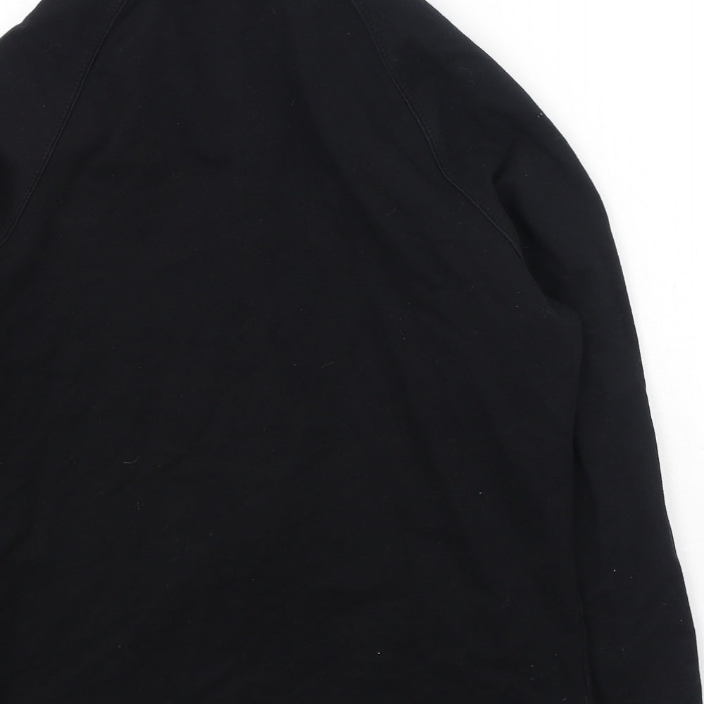 Marks and Spencer Womens Black High Neck  Cotton Full Zip Jumper Size 10