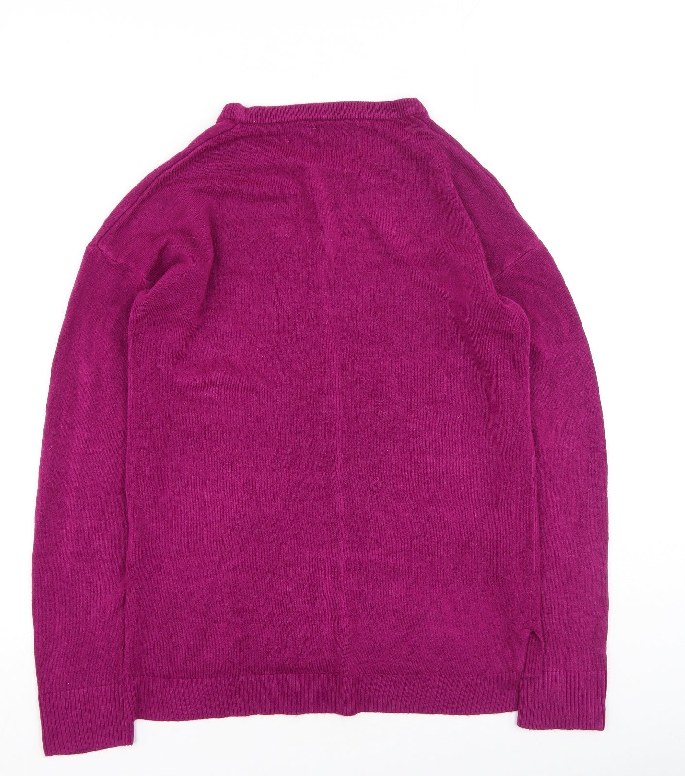 Pep & Co Womens Purple Round Neck  Acrylic Pullover Jumper Size 8