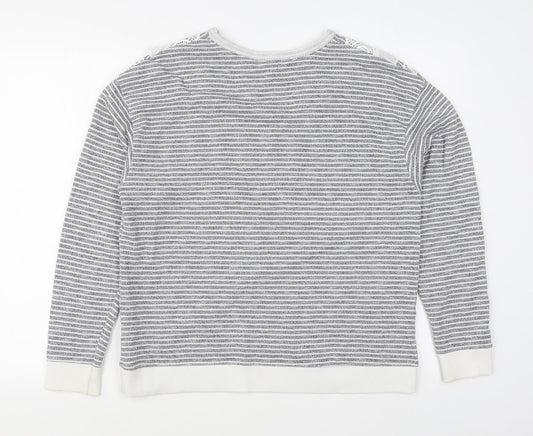 Matalan Womens Grey Striped Polyester Pullover Sweatshirt Size 14  Pullover