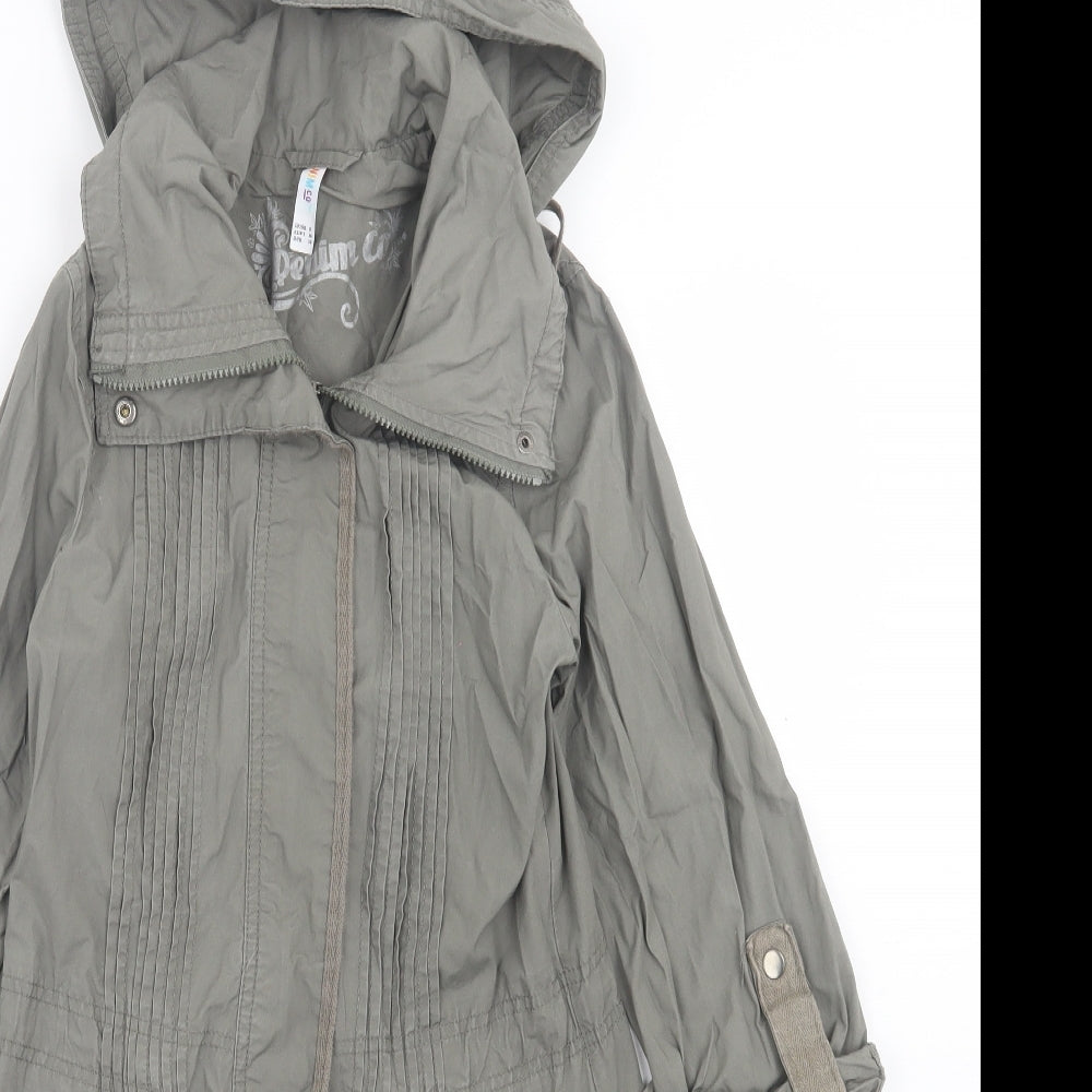 Denim & Co. Womens Green   Jacket  Size 8  Zip