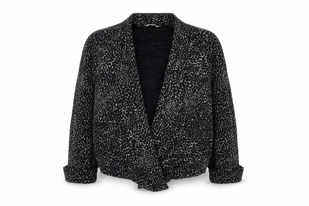 Marks and Spencer Womens Black Animal Print Viscose Basic Blouse Size 8 V-Neck