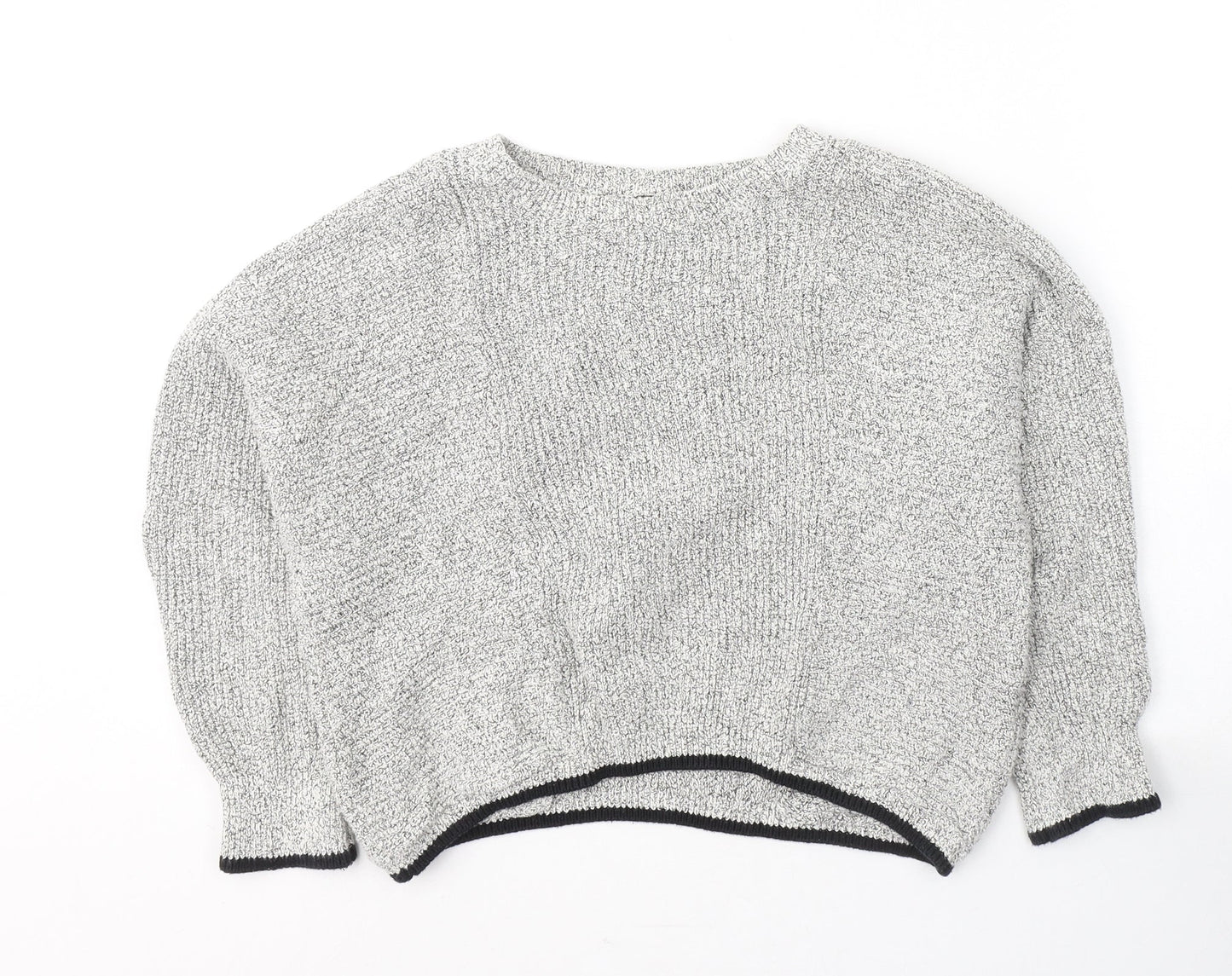 Preworn Womens Grey Round Neck  Cotton Pullover Jumper Size 8