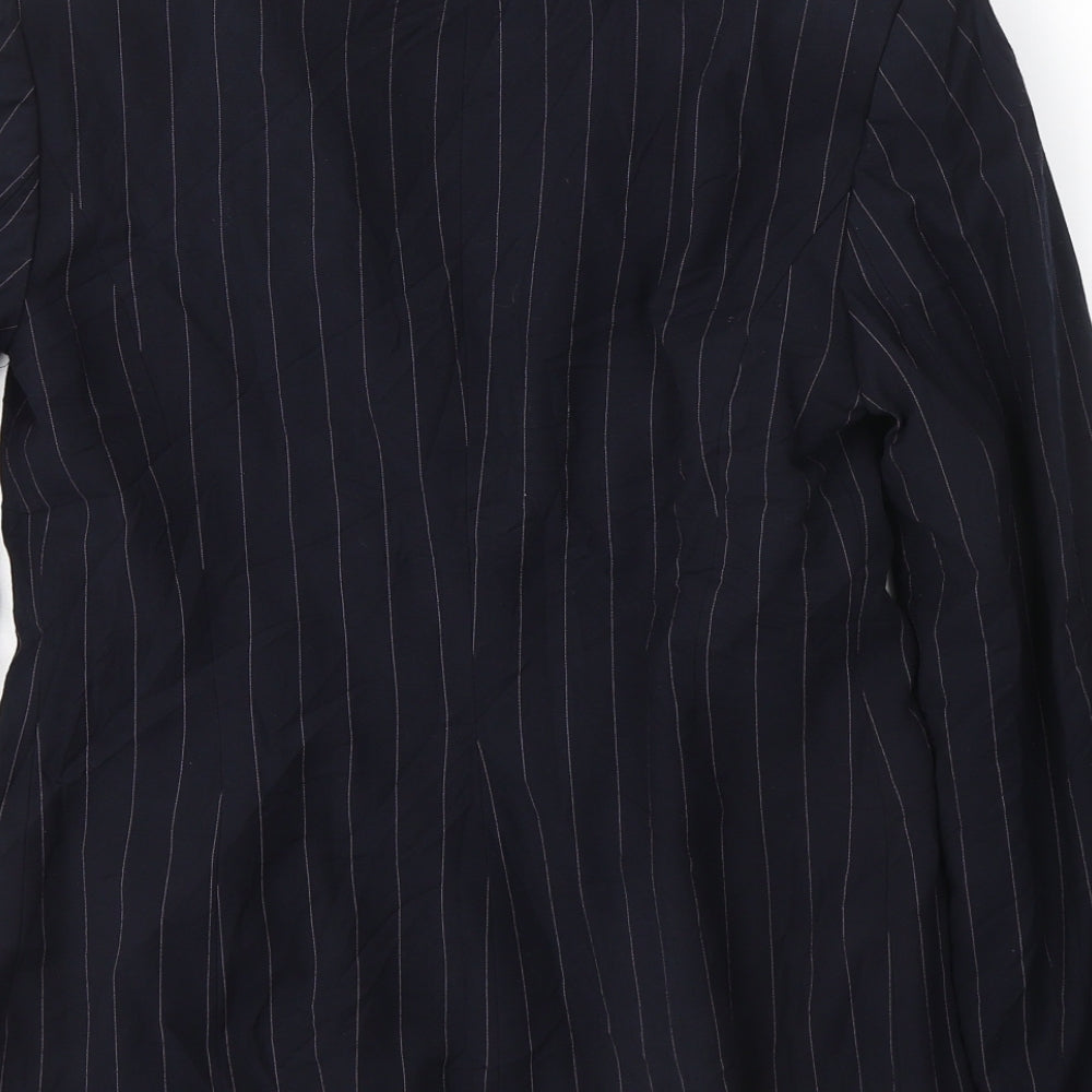 J.Taylor Womens Black Striped  Jacket Blazer Size 10  Button