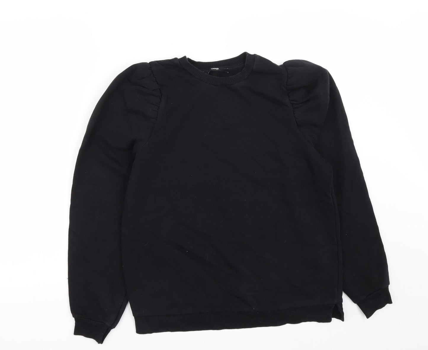 George Womens Black  Cotton Pullover Sweatshirt Size S