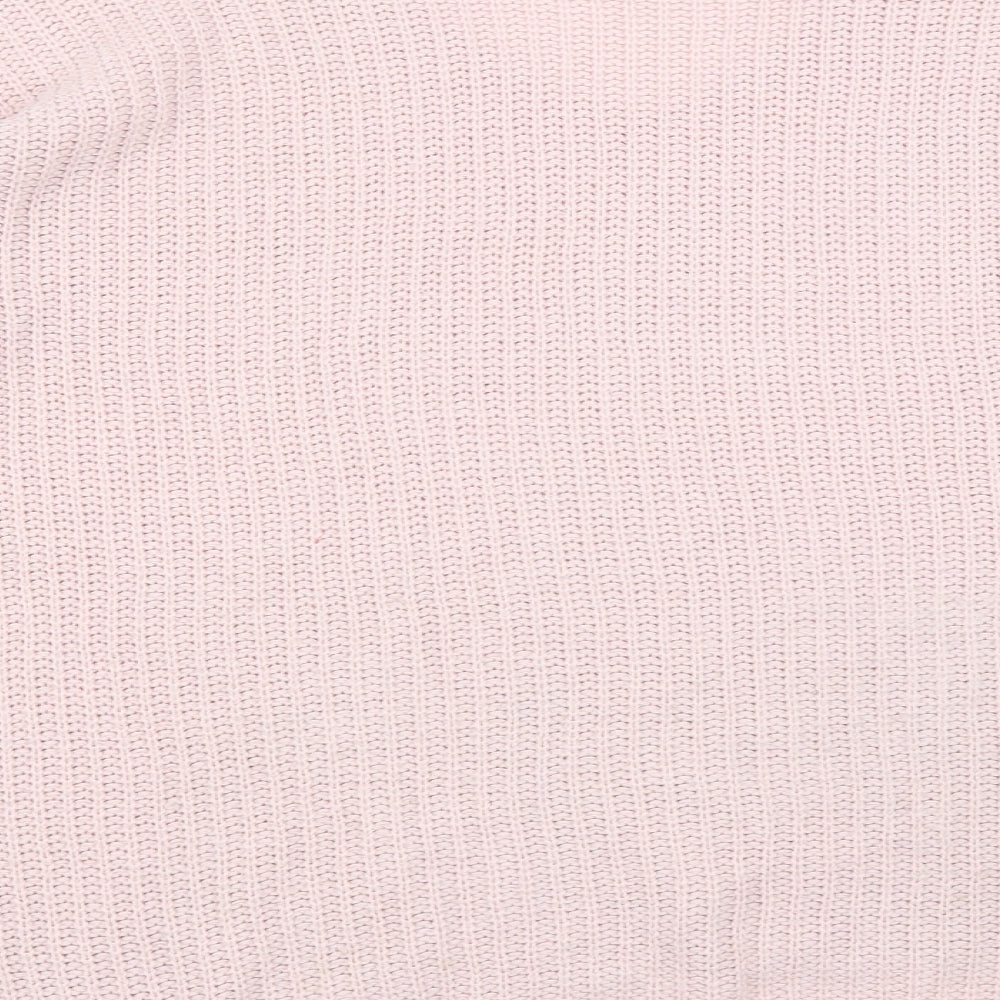 ASOS Womens Pink V-Neck  Acrylic Pullover Jumper Size 12