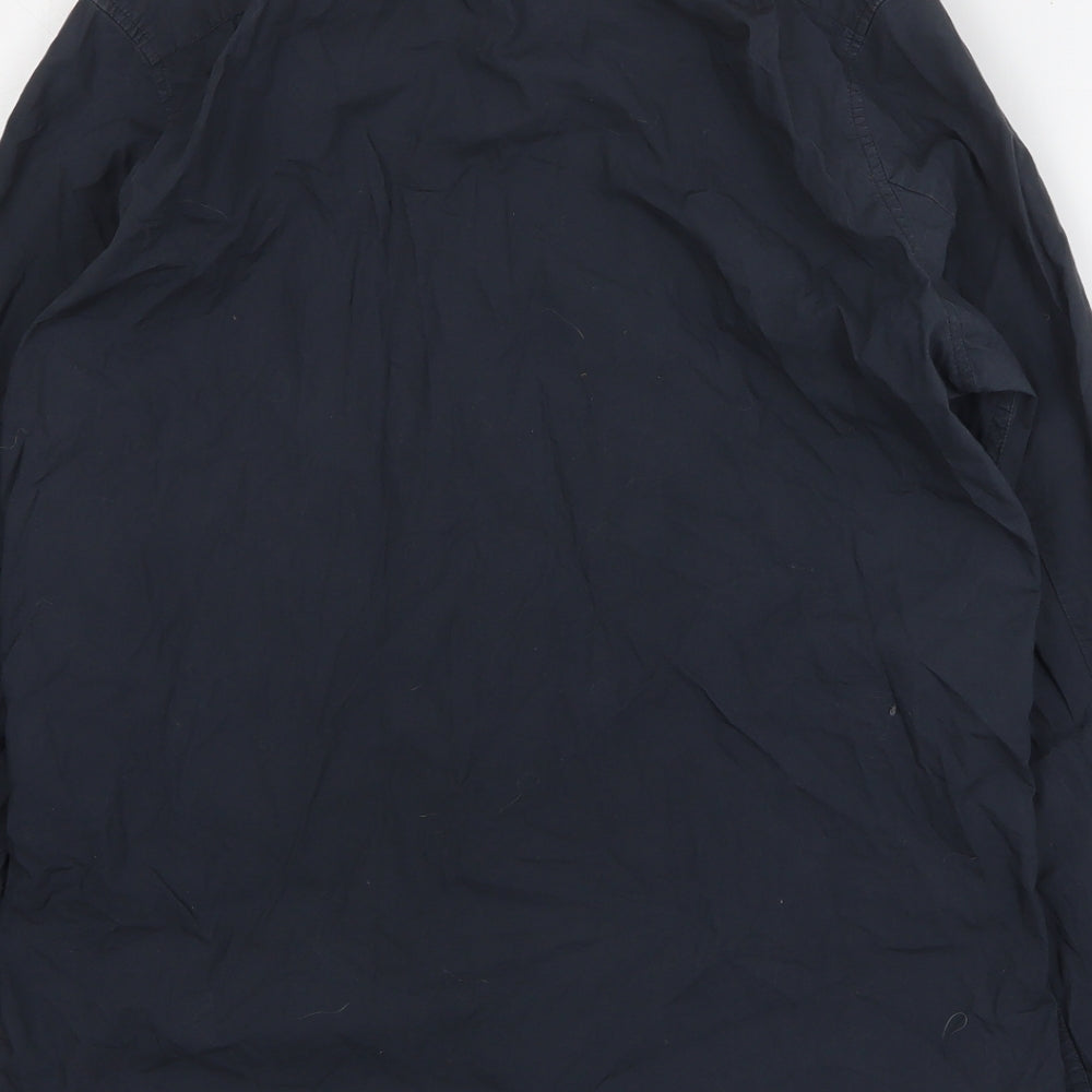 H&M Mens Grey  Cotton  Button-Up Size S Collared