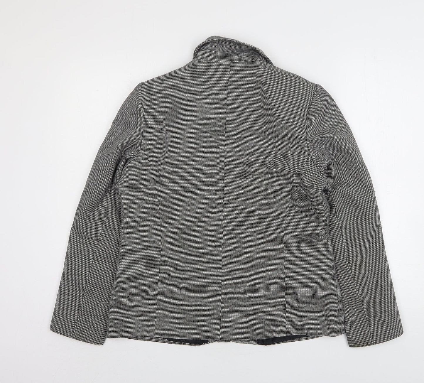 Damart Womens Grey Geometric Viscose Jacket Blazer Size 12