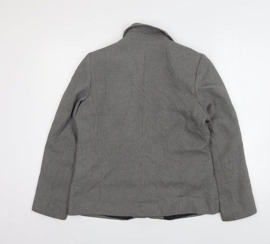 Damart Womens Grey Geometric Viscose Jacket Blazer Size 12