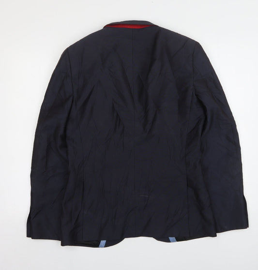 Ventuno 21 Mens Blue  Polyester Jacket Suit Jacket Size 38
