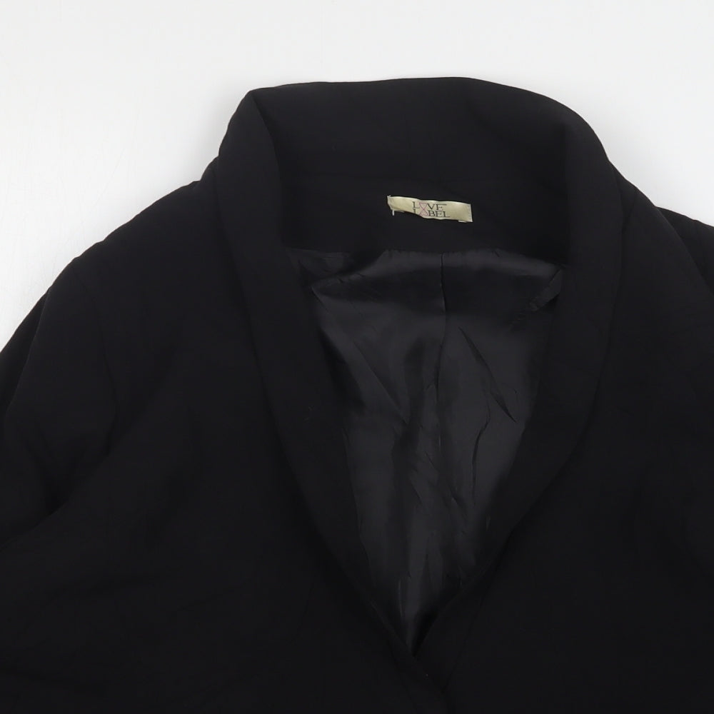 Love Label  Womens Black  Polyester Jacket Suit Jacket Size 12