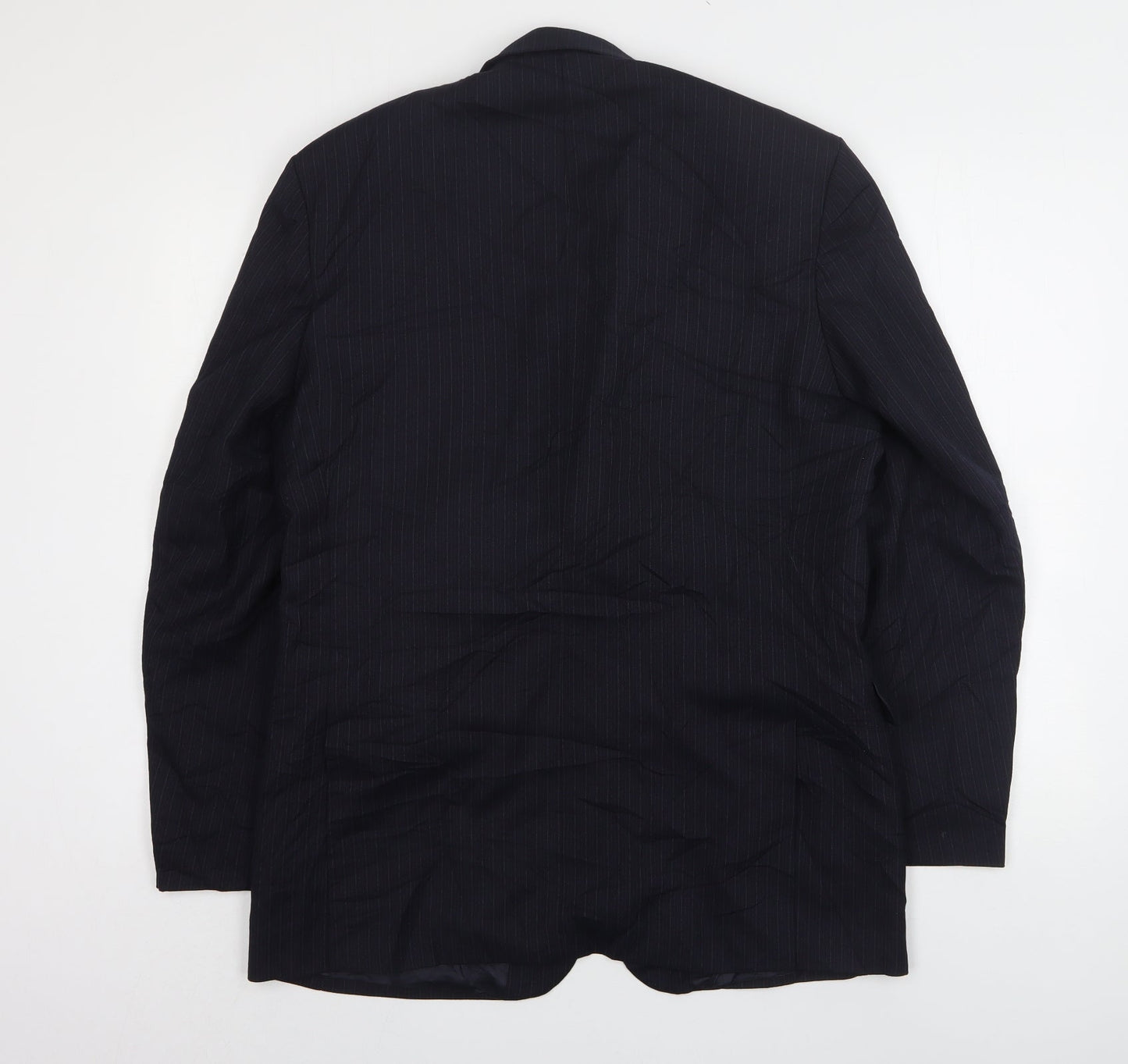 Sovereign  Mens Blue Striped Wool Jacket Suit Jacket Size 40