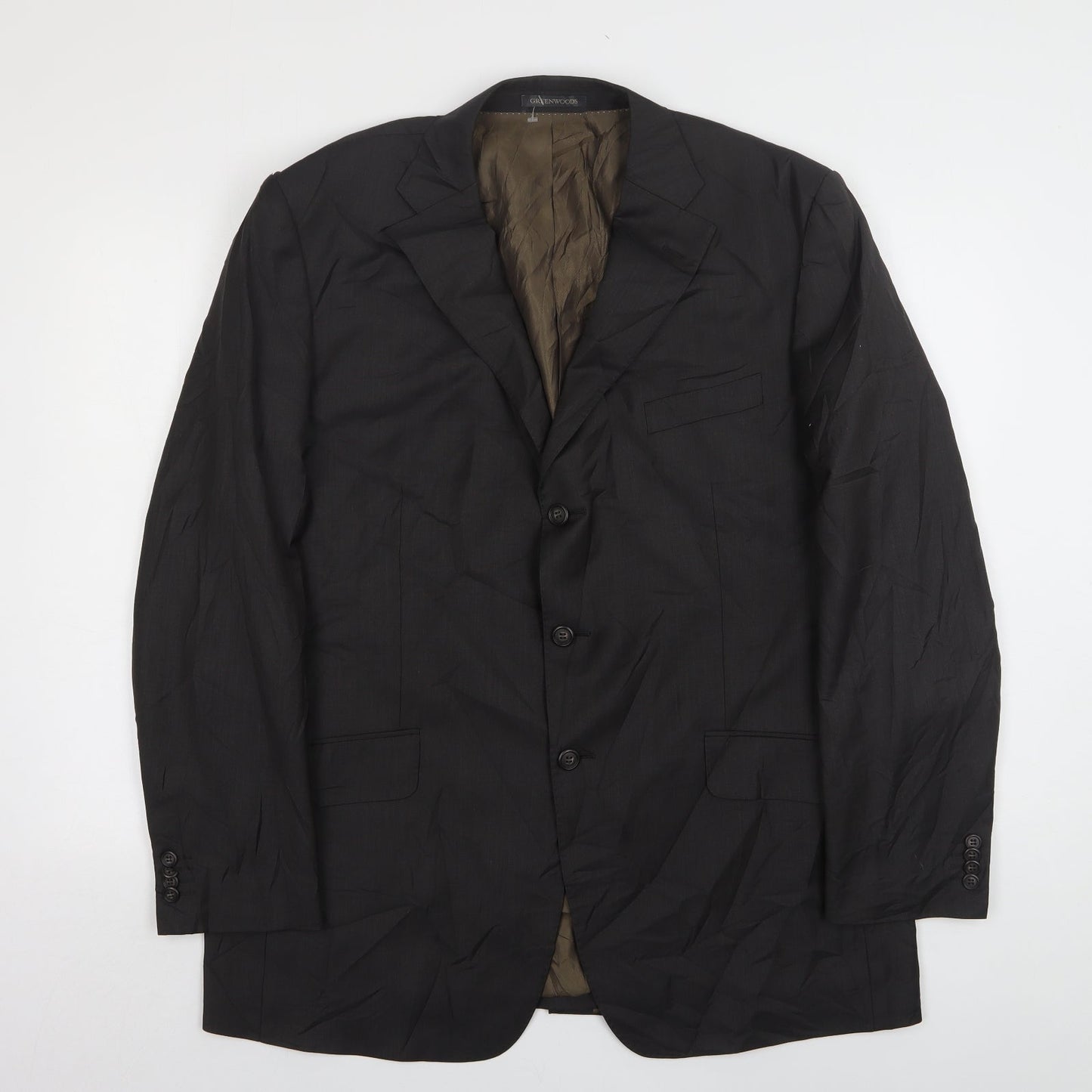 Greenwoods Mens Grey  Wool Jacket Suit Jacket Size 44