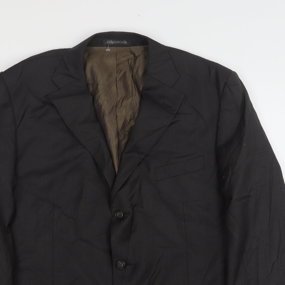 Greenwoods Mens Grey  Wool Jacket Suit Jacket Size 44