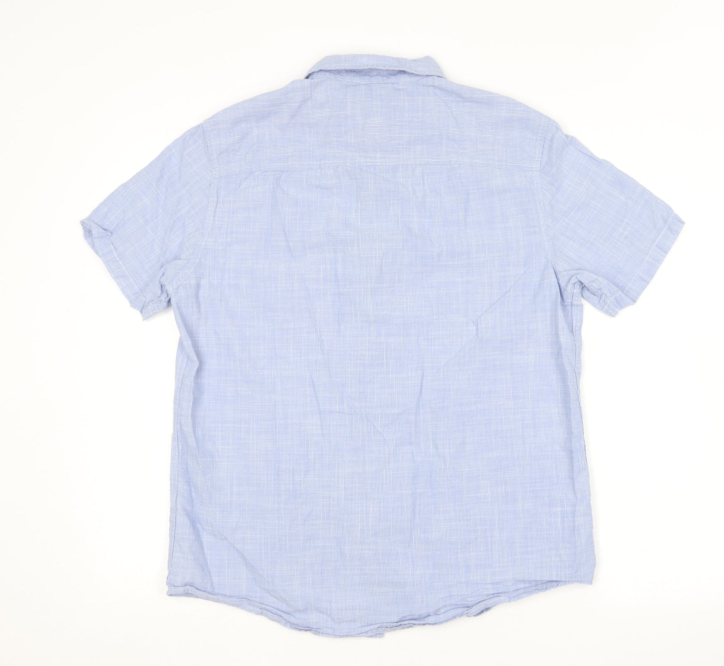 TU Mens Blue  Cotton  Button-Up Size M Collared