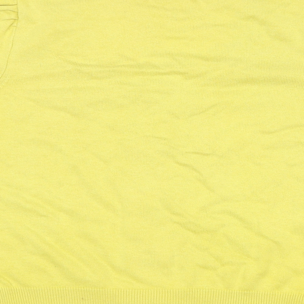 Marks and Spencer Womens Yellow Round Neck  Acrylic Cardigan Jumper Size M
