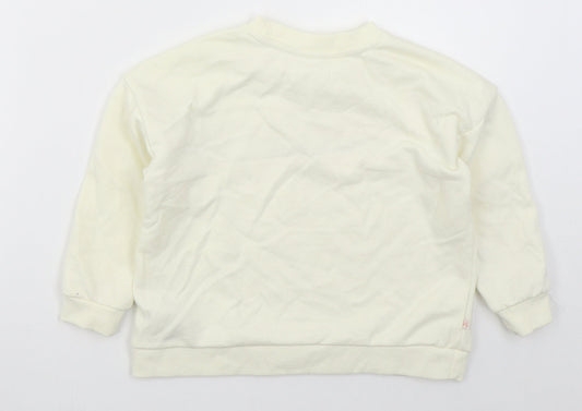 Primark Girls Ivory Striped Cotton Pullover Sweatshirt Size 4-5 Years  Pullover - Do What Makes You Happy
