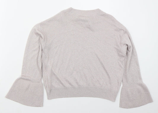River Island Girls Pink Crew Neck  Viscose Pullover Jumper Size 9-10 Years  Pullover