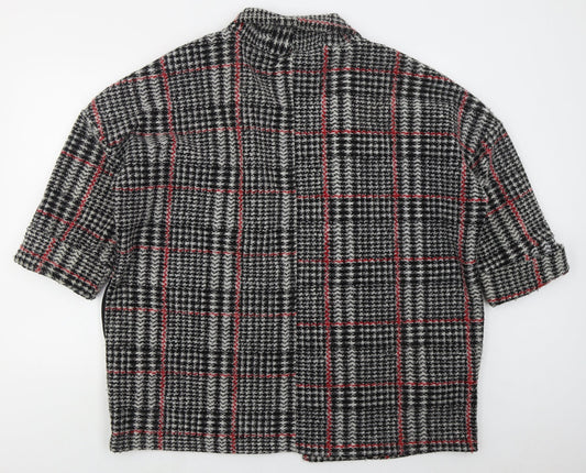 Primark Womens Grey Check  Jacket Coatigan Size 10