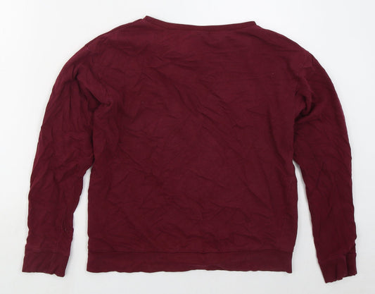 H&M Womens Red  Cotton Pullover Sweatshirt Size M  Pullover - New York
