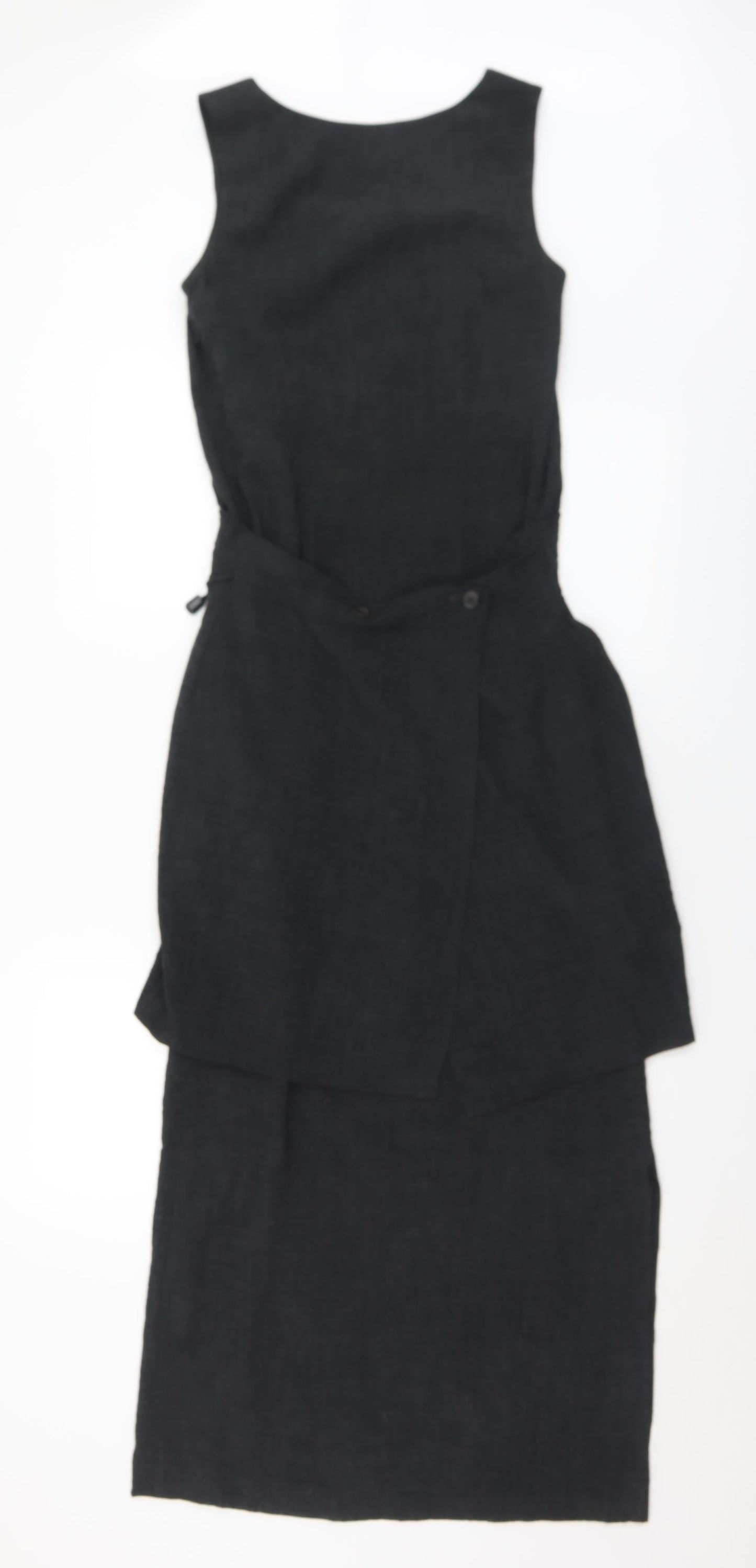 Yellow Hammer Womens Grey  Polyester Sheath  Size 8  Scoop Neck Zip