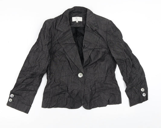 CC Womens Grey Striped  Jacket Blazer Size 10