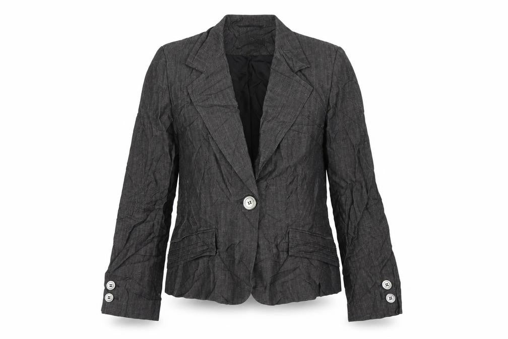 Country Casuals Womens Grey Striped Jacket Blazer Size 10