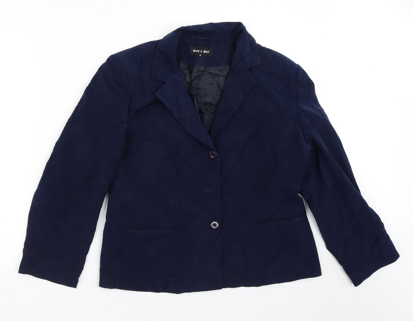 Warp & Weft Womens Blue   Jacket Blazer Size 16