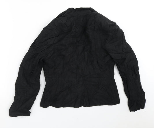 Evie Womens Black Striped  Jacket Blazer Size 14