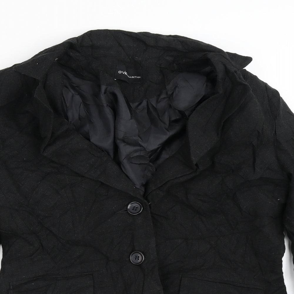 Evie Womens Black Striped  Jacket Blazer Size 14