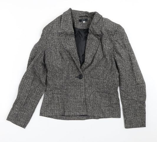 Kesta Womens Grey Geometric  Jacket Blazer Size 12