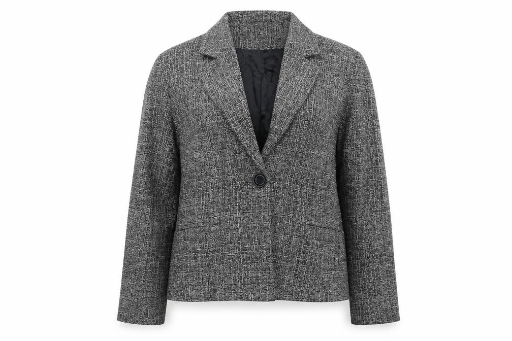 Kesta Womens Grey Geometric  Jacket Blazer Size 12