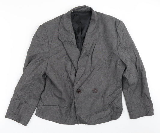Preworn Womens Grey Geometric  Jacket Blazer Size M
