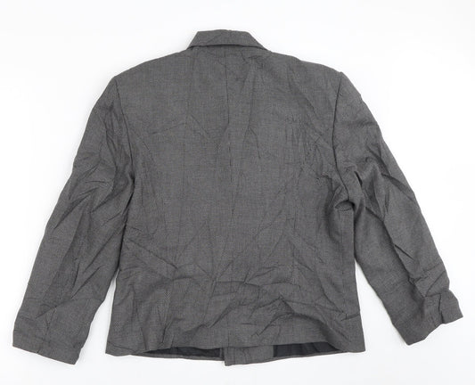 Preworn Womens Grey Geometric  Jacket Blazer Size M