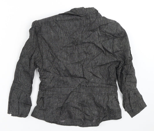 Principles Womens Grey Geometric  Jacket Blazer Size 8